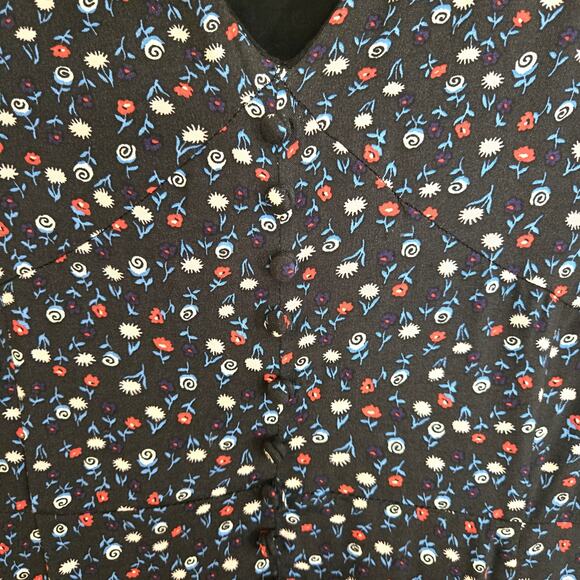 Modcloth New Ditsy Floral Short Sleeve Tiered Maxi Dress Size S - Picture 9 of 13